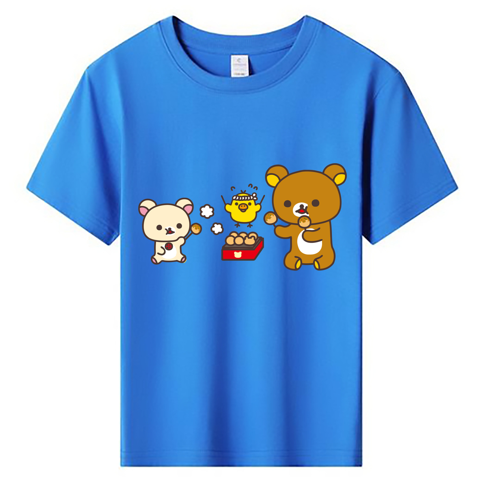 （画像用） リラックマ リラックマ キイロイトリ Rilakkuma Korilakkuma Kiiroitori 綿100％キッズTシャツ（フロントプリント）